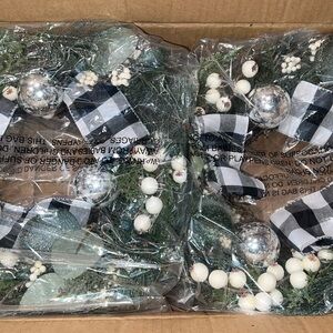 Buffalo black checkered Silver and Green Holiday Wreath